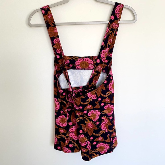 Anthropologie | Porridge Clothing Seamed Cross Back Floral Tank Top NWT | sz L - Picture 3 of 7
